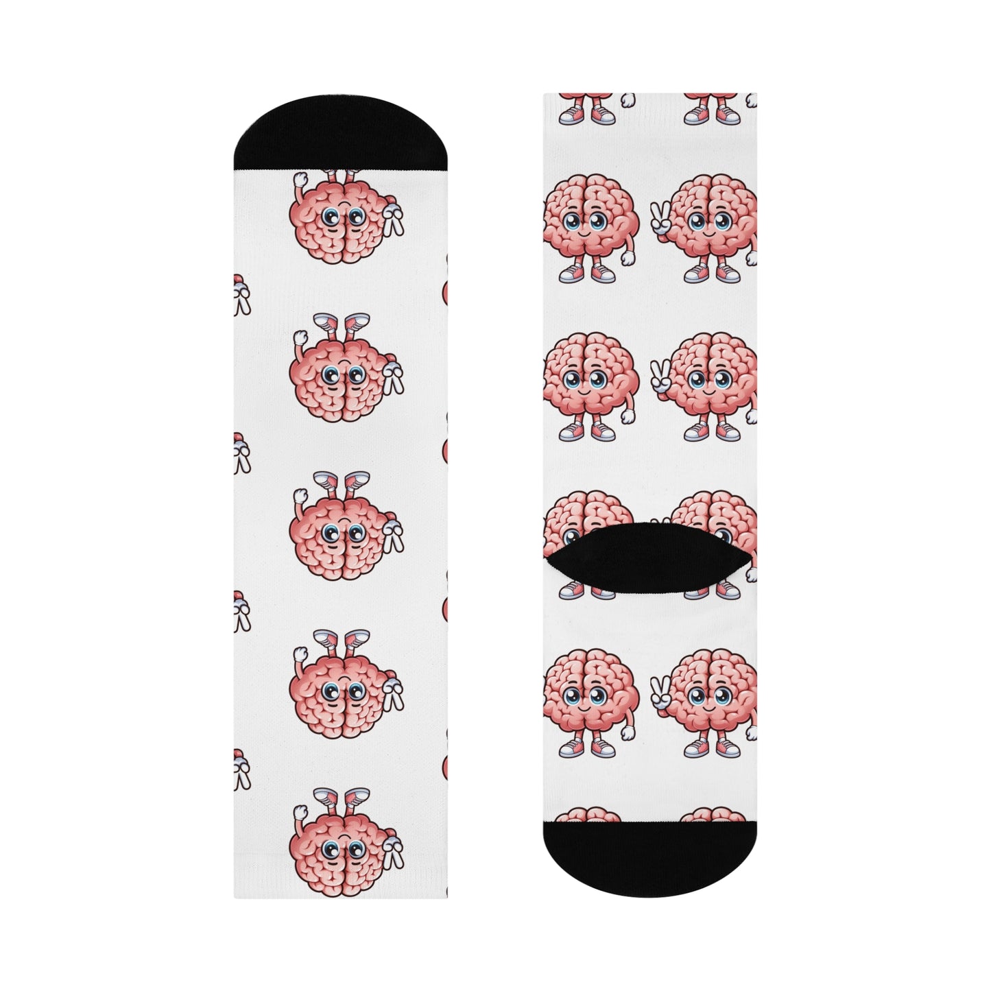 White, Funny Big Brain Socks, Neurologist Gift, Neuroscience Socks, Doctor Socks, Medical Student Gift, Brain Lover Crew Socks