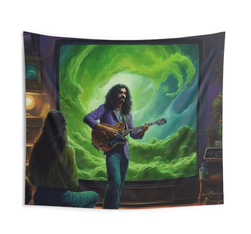 Frank Zappa inspired psychedelic tapestry original music art wall decor 60x50
