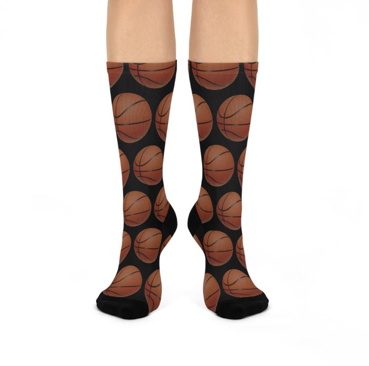 basketball socks black orange athletic sports crew design
