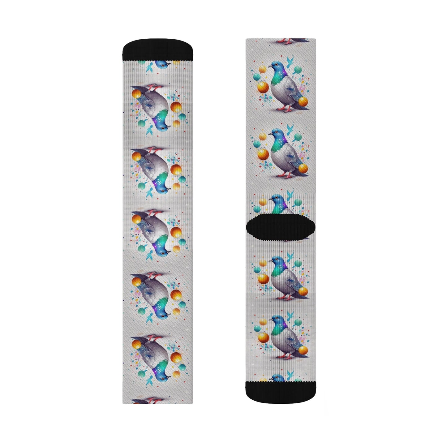 pigeons playing ping pong colorful ping pong balls white psychedelic jam band crew socks