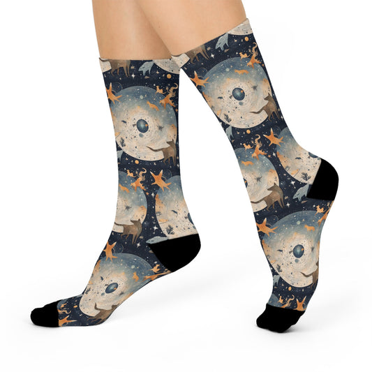 magic beans constellations black jam band crew socks celestial music design