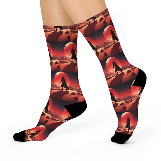 darth maul socks red black villain inspired crew design