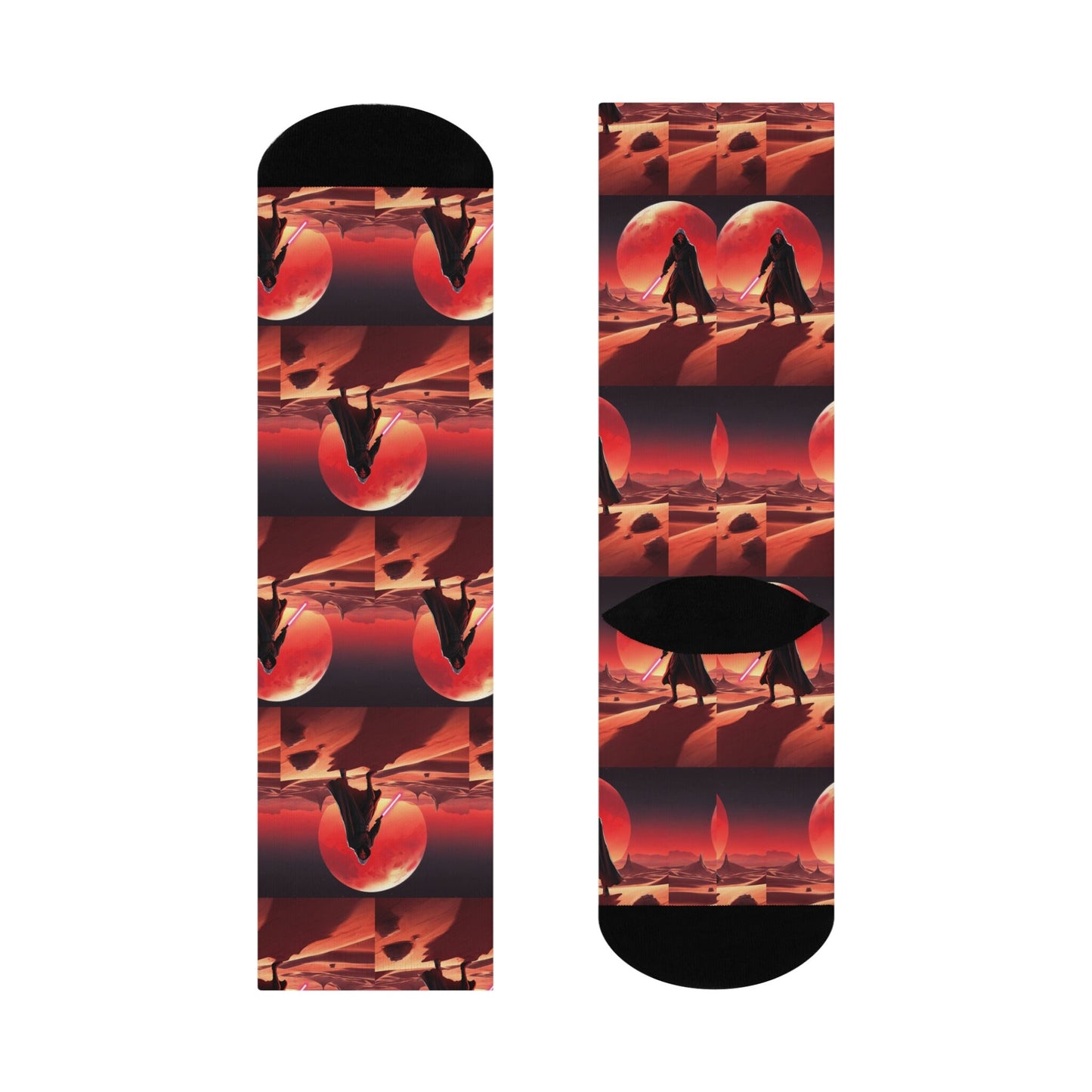 darth maul socks red black villain inspired crew design
