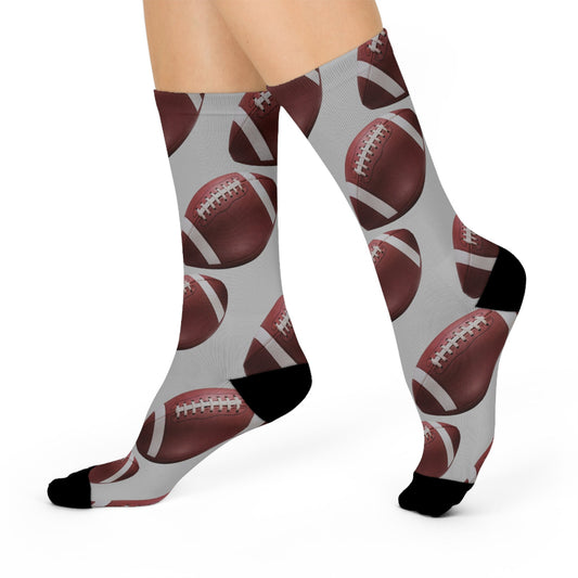 football socks brown white athletic crew sports design