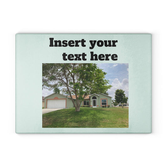 Durable tempered glass board with artistic design; kitchen decor piece