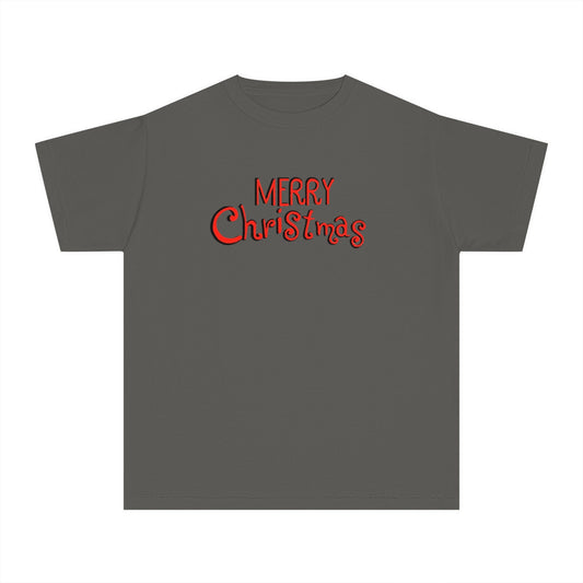 Santa youth short sleeve tee hand-drawn Christmas design