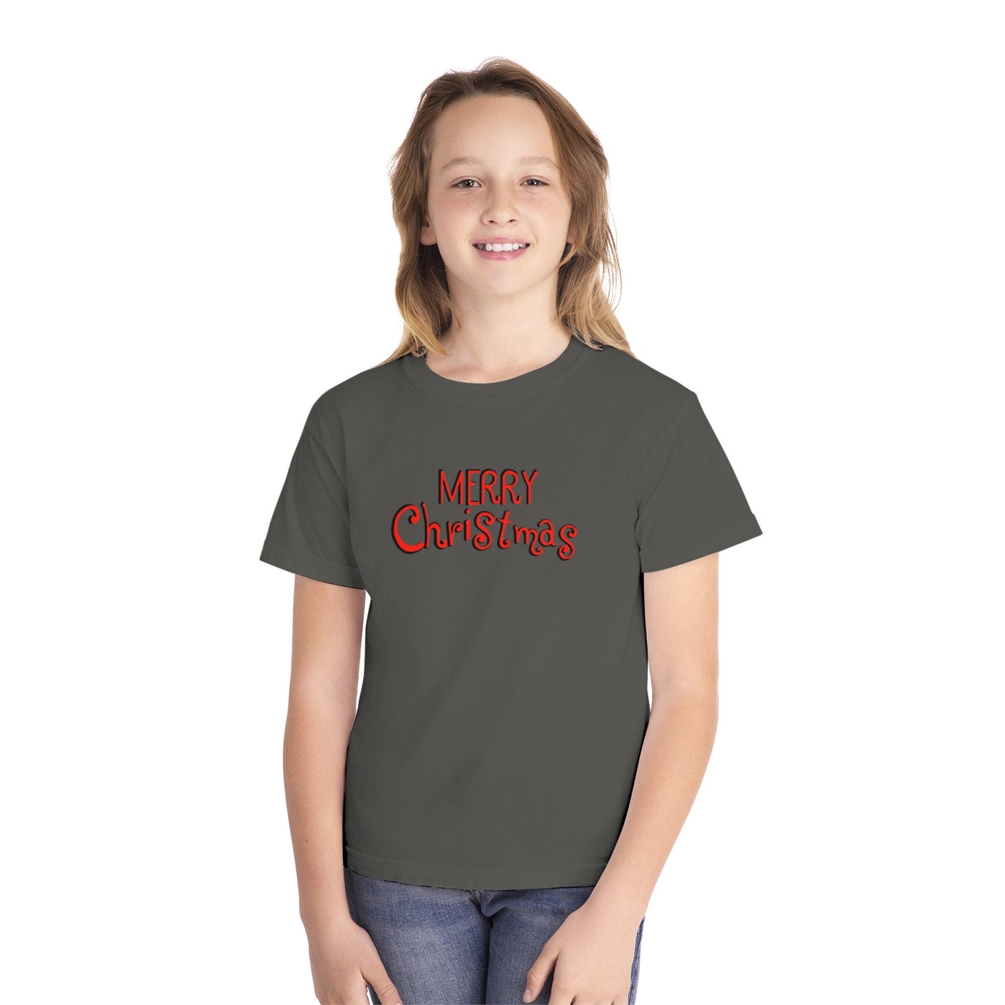 Santa youth short sleeve tee hand-drawn Christmas design