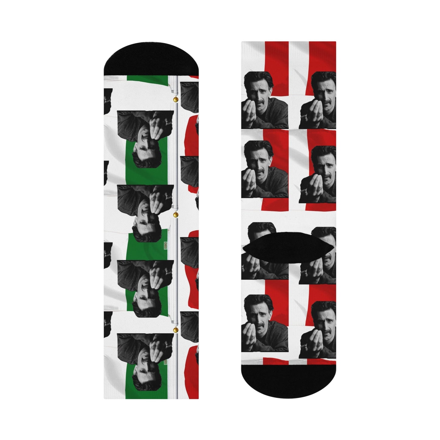 frank zappa italian flag crew socks music legend red white green design