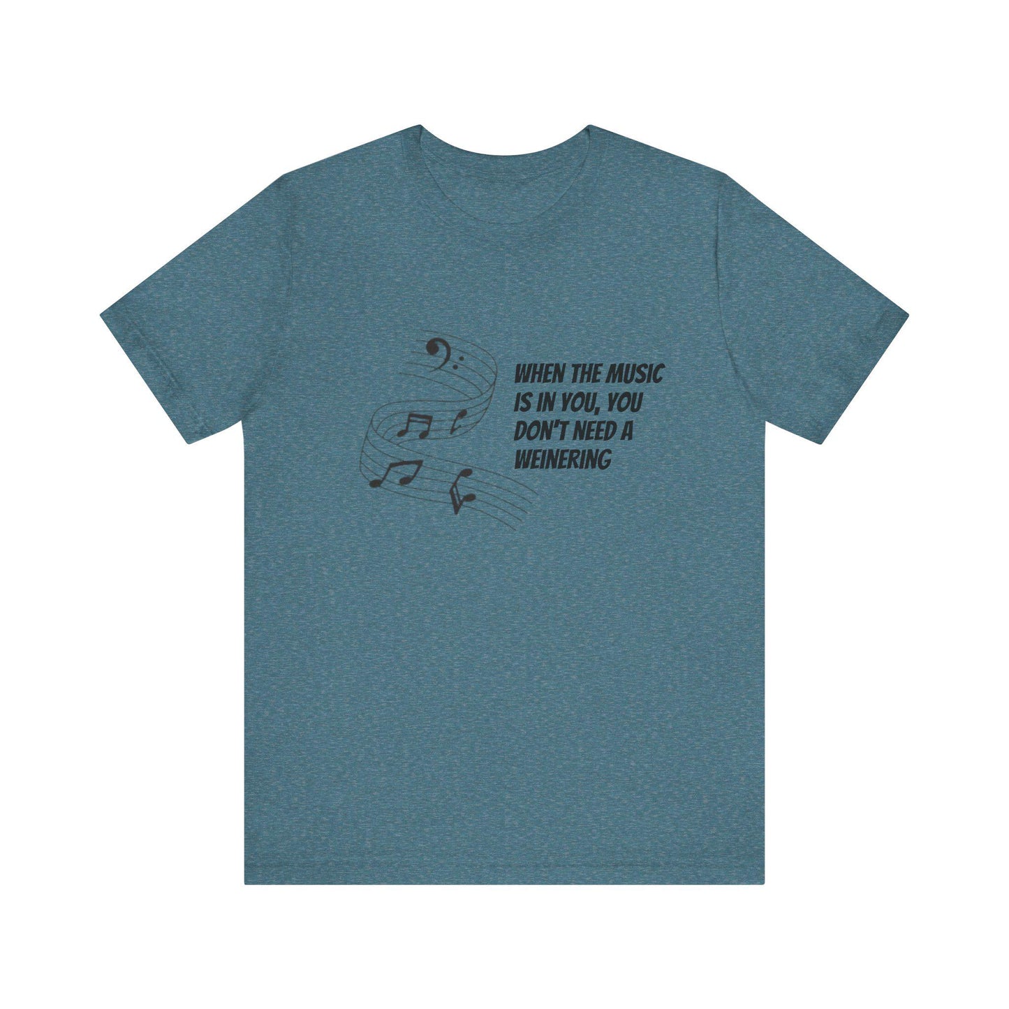 Quirky music quote short sleeve tee hand-drawn festival design unisex