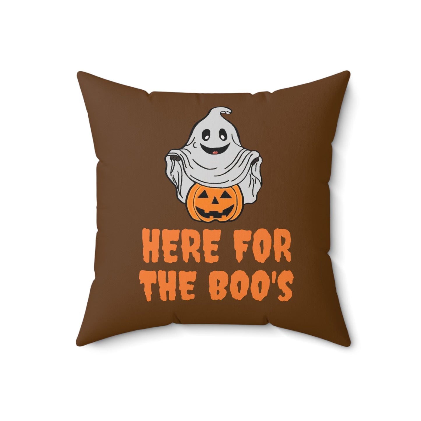 Halloween faux suede pillow hand-drawn spooky pumpkin design 16x16 or 18x18
