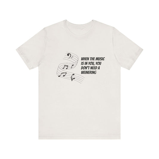 Quirky music quote short sleeve tee hand-drawn festival design unisex