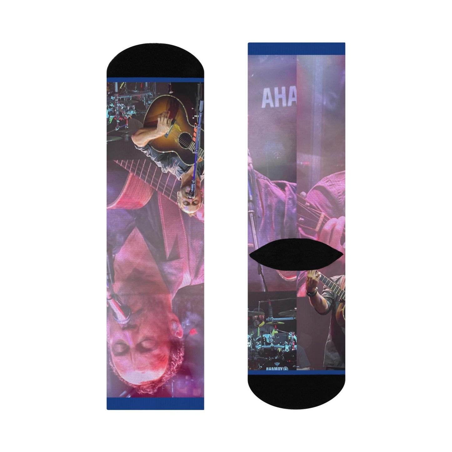 dave matthews band blue and pink tinted concert photo crew socks music fan