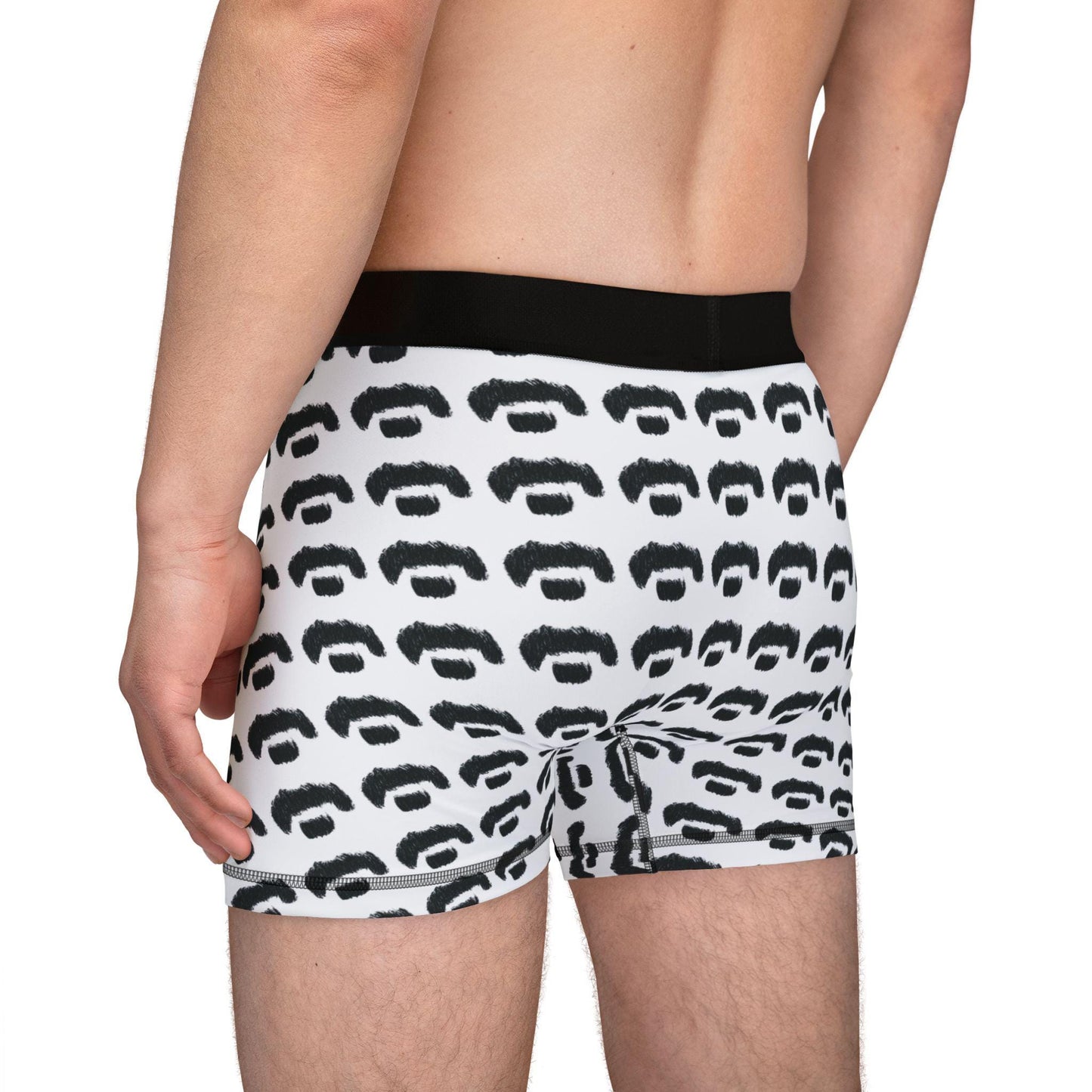 Frank Zappa inspired mustache boxer briefs hand-drawn music icon design
