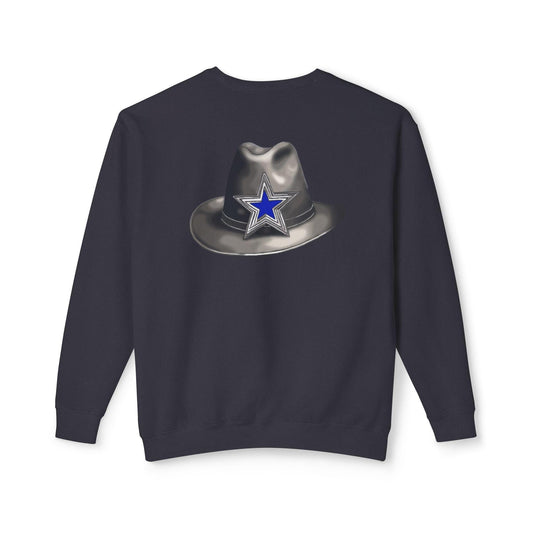 Hand-Drawn Cowboys Star Lightweight Crew Sweatshirt - Cozy Game Day Essential