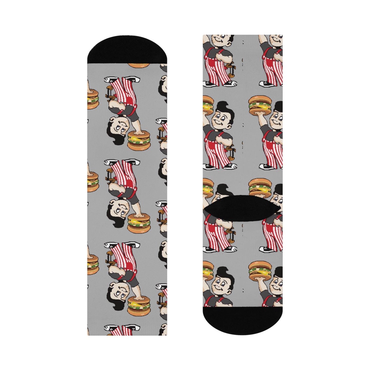 big boy socks gray cincinnati retro diner inspired crew design