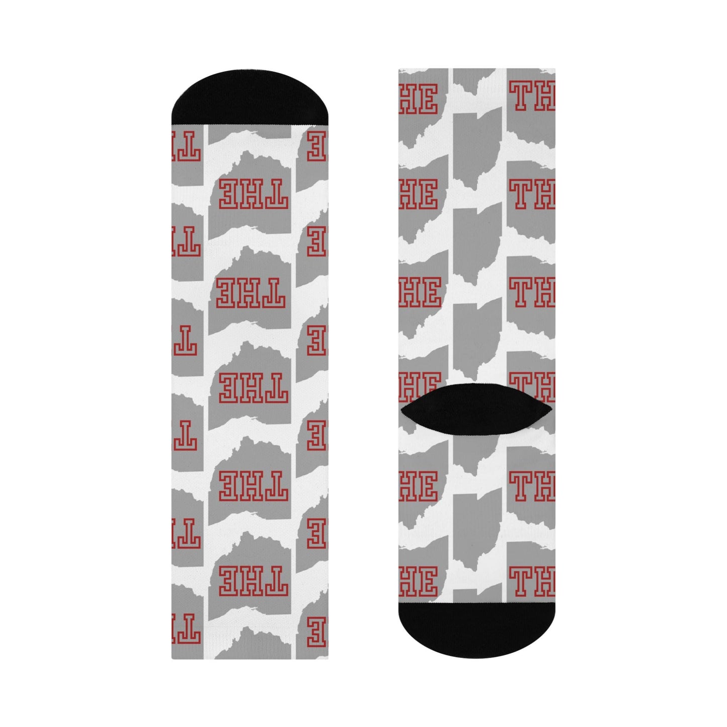 ohio map THE signature white crew socks state pride design