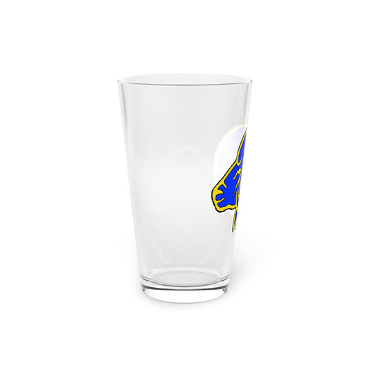 Los Angeles Rams hand-drawn pint glass NFL ram horns logo 16oz fan design