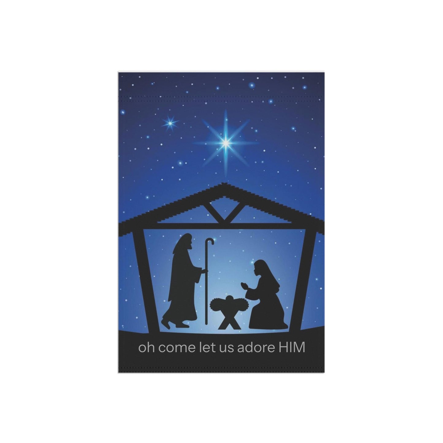 Nativity Christmas garden flag hand-drawn holy night design 12x18