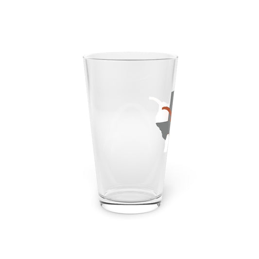 Texas Longhorns hand-drawn pint glass college football longhorn logo 16oz
