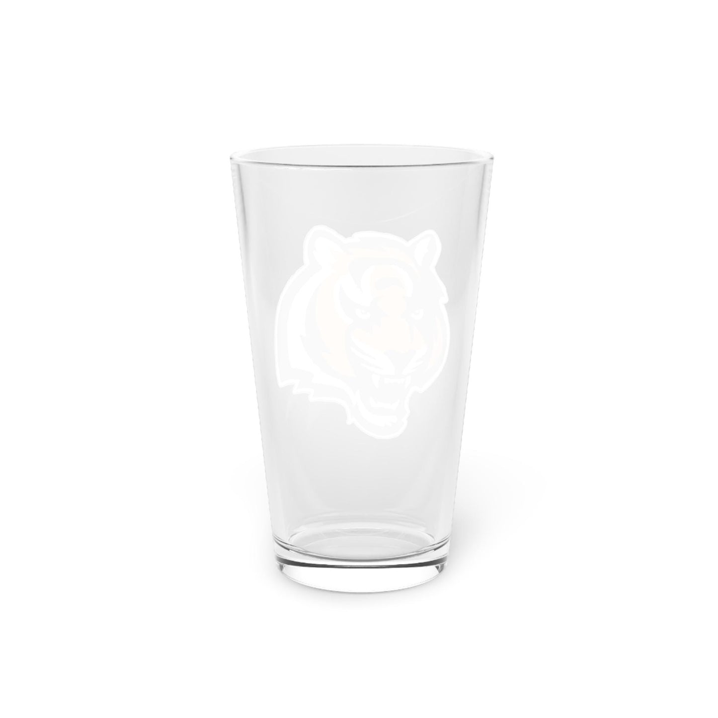 Cincinnati Bengals pint glass hand-drawn tiger face NFL fan 16oz drinkware