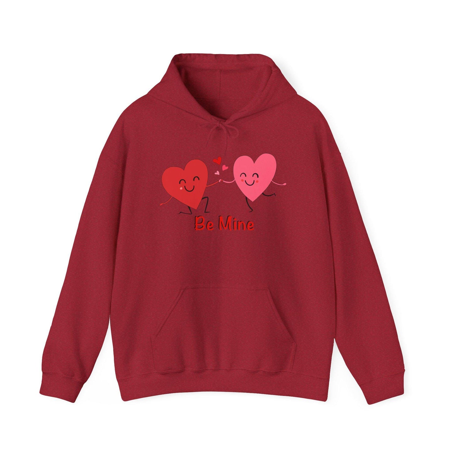 Be Mine Valentine’s Day hoodie hand-drawn heart design cozy unisex apparel
