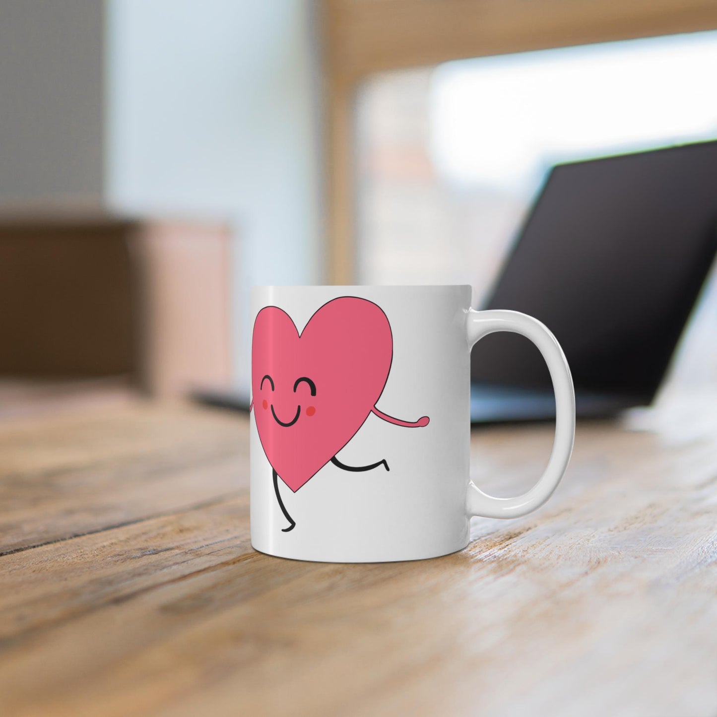Be Mine Valentine’s Day mug hand-drawn heart design 15oz ceramic coffee mug