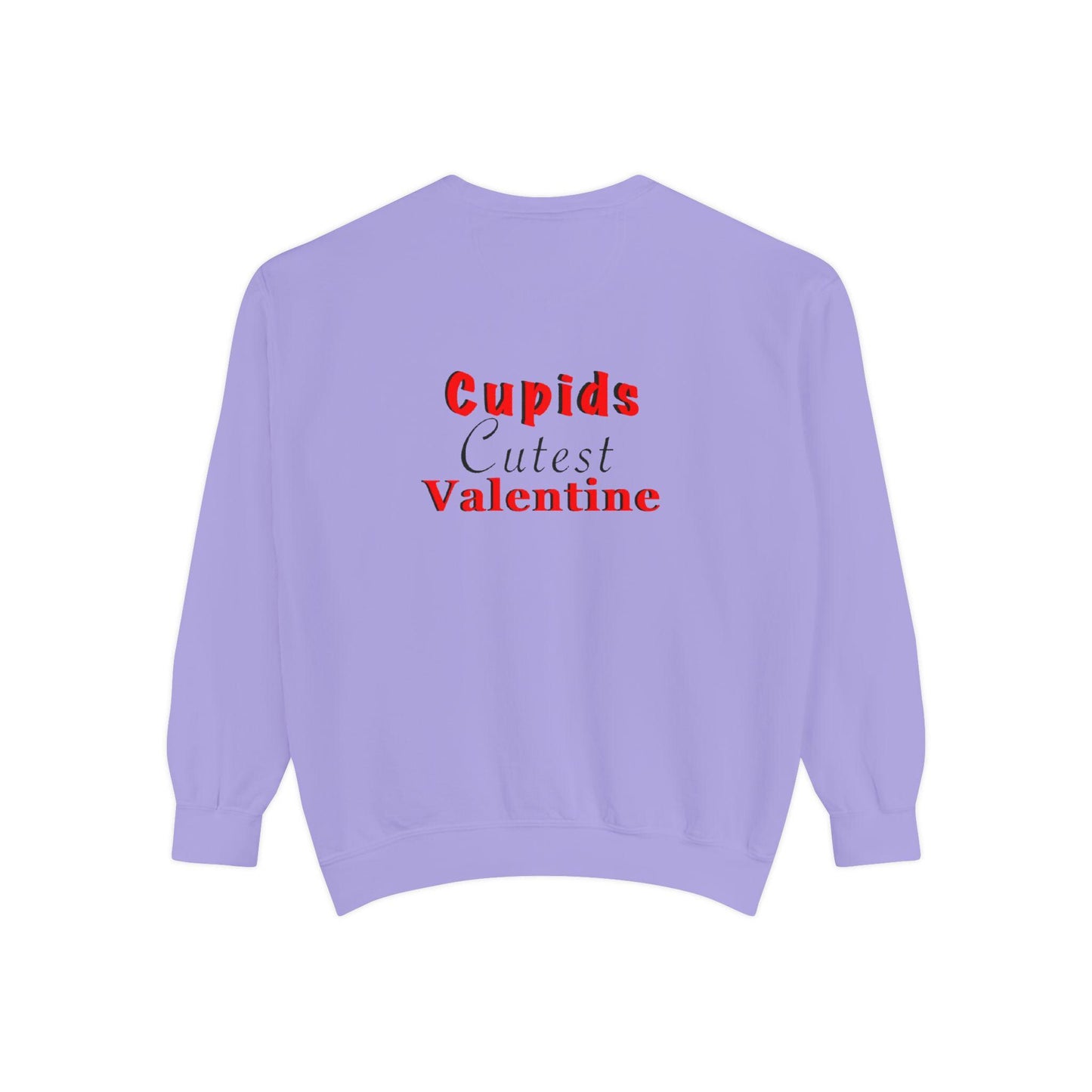 Cupid Valentine’s Day crew sweatshirt hand-drawn heart arrow design cozy unisex