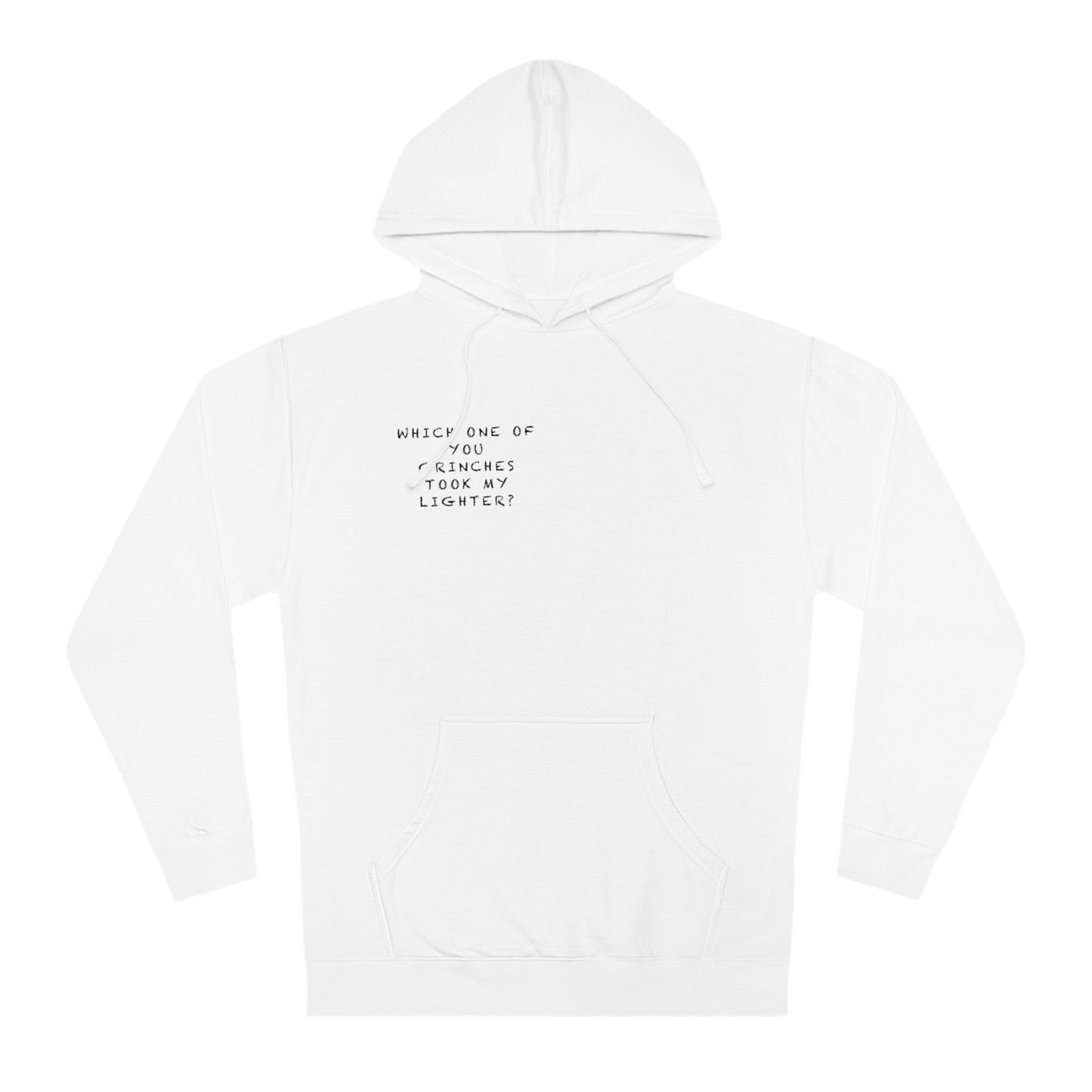 Grinch Christmas hoodie hand-drawn skull and candy cane design unisex