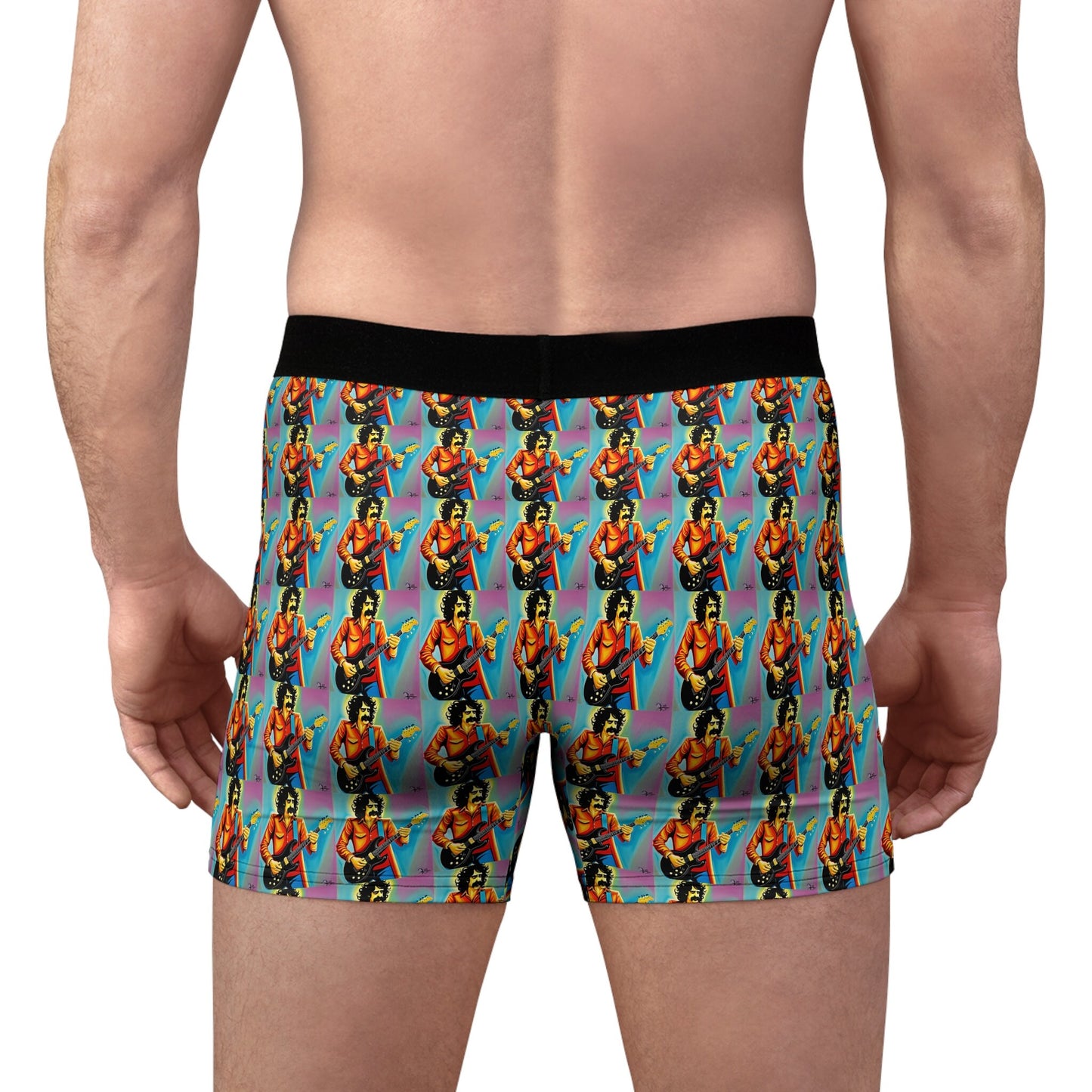 Frank Zappa inspired colorful boxer briefs hand-drawn psychedelic music design