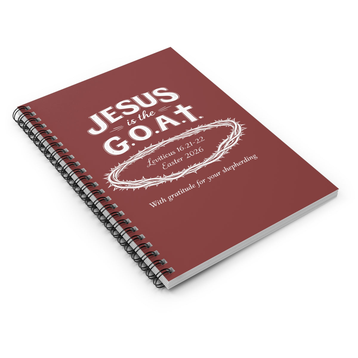 Jesus Is the GOAT Christian Journal | Pastor Gift | Leviticus 16 Easter Notebook | Faith Based Gift | Custom Religious Journal