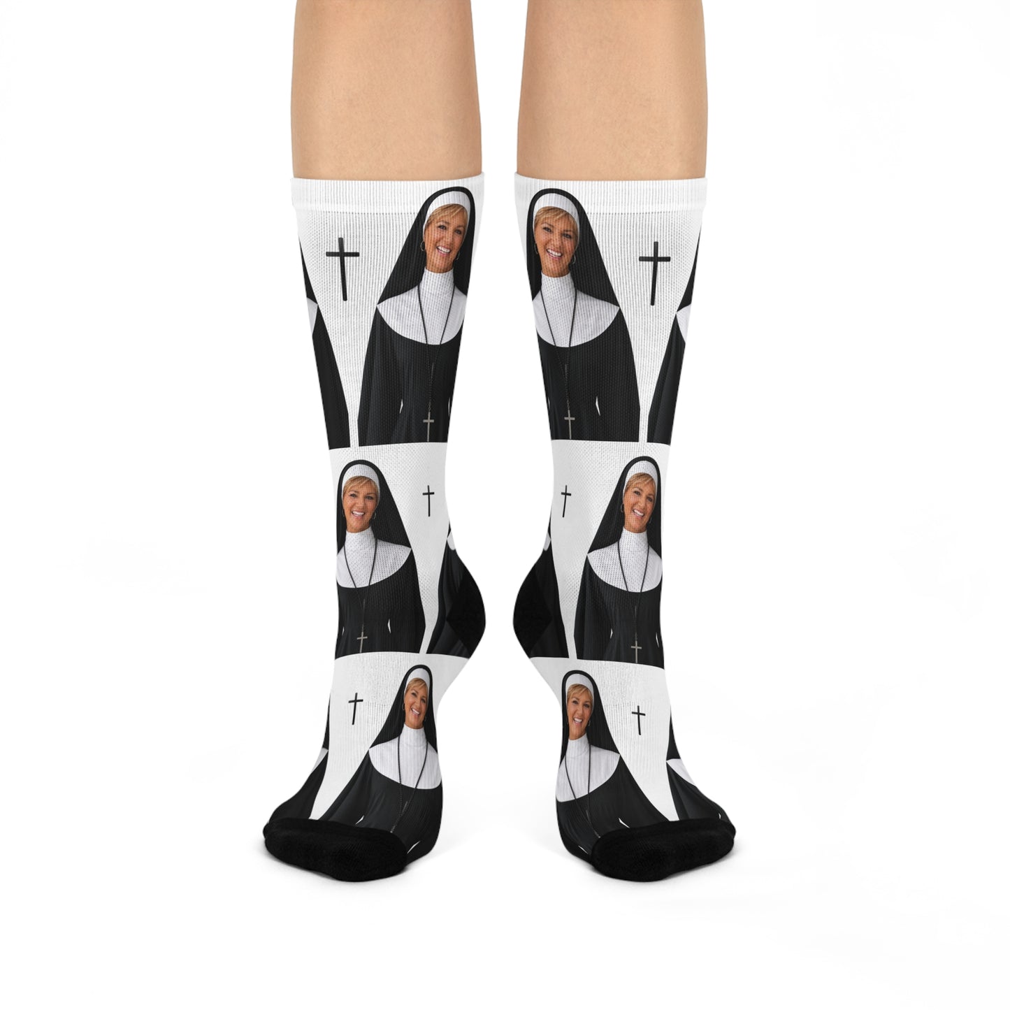 Custom Nun Photo Socks | Personalized Funny Memorial Gift | Convent Promise Socks | Custom Face Socks for Men & Women