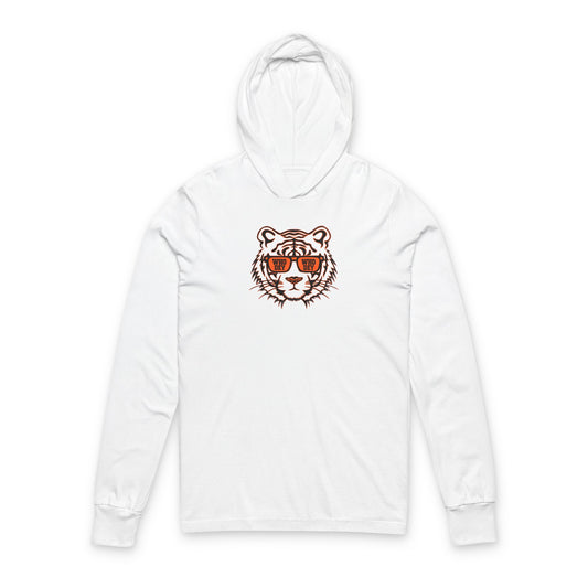 Cincinnati Bengals Inspired Orange & Black Hooded Long Sleeve Tee