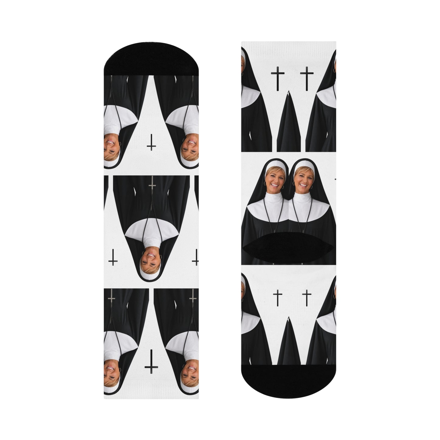 Custom Nun Photo Socks | Personalized Funny Memorial Gift | Convent Promise Socks | Custom Face Socks for Men & Women
