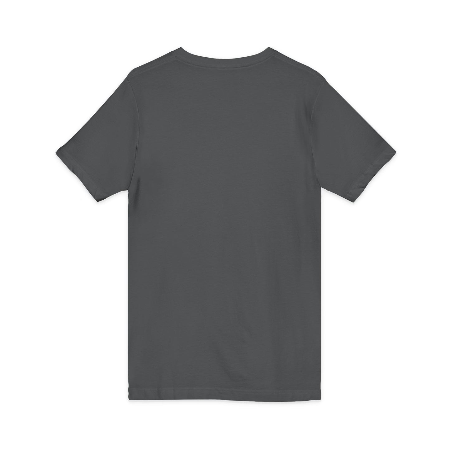 Plain dark gray t-shirt on a white background