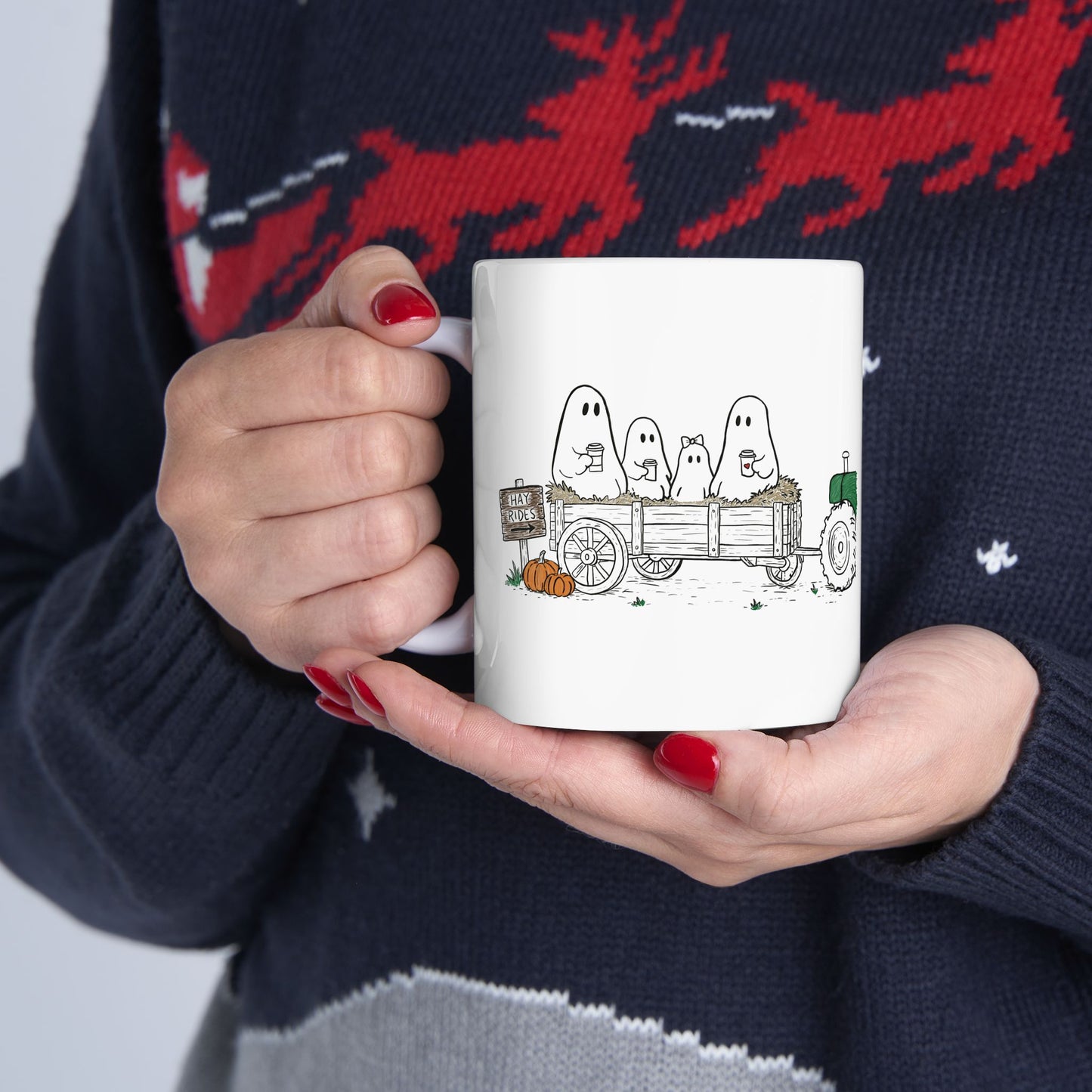 The Story of the Ghost | Chapter 1 | Ghost Family Hayride Coffee Mug | Cute Ghost Mug | Cozy Fall Coffee Cup