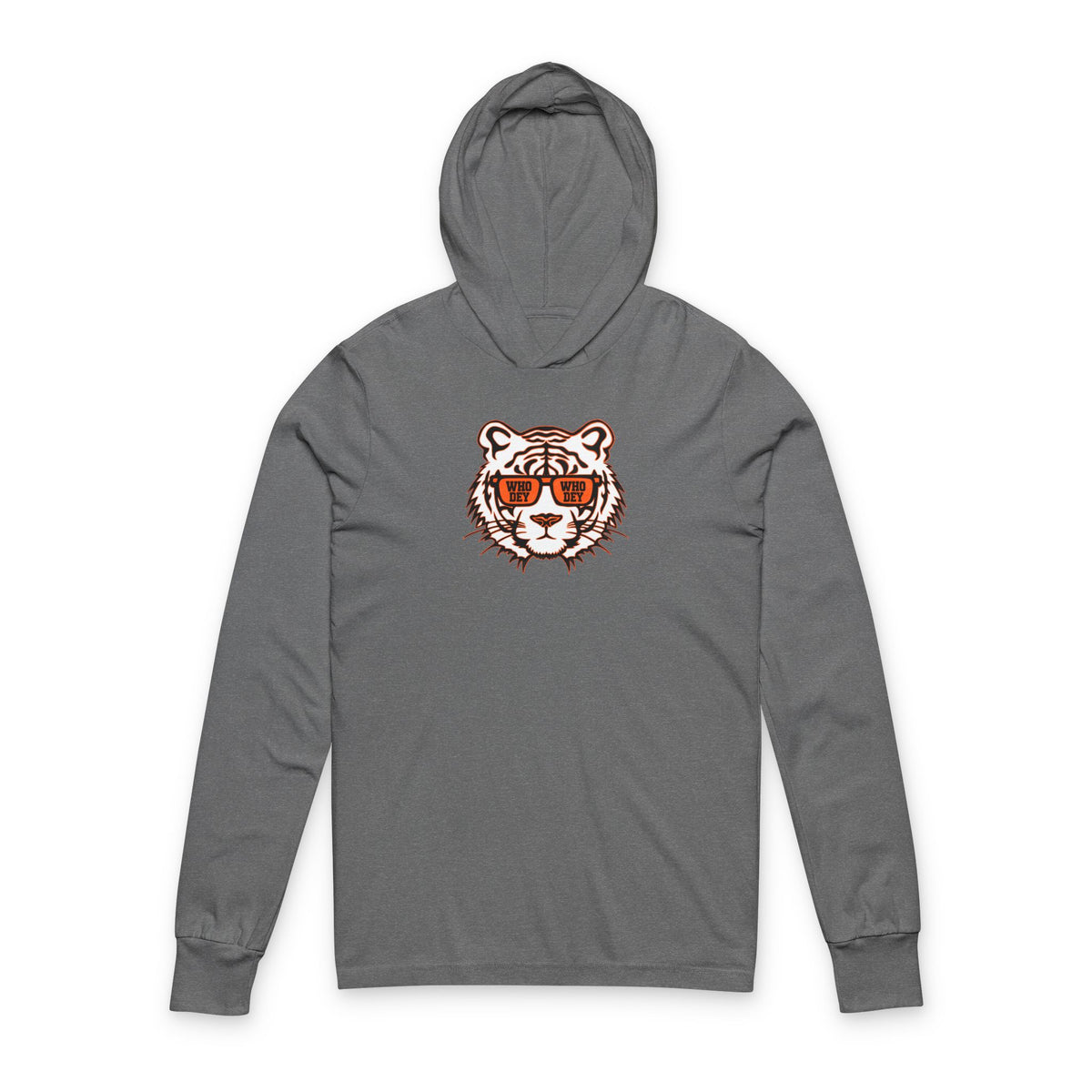 Cincinnati Bengals Inspired Orange & Black Hooded Long Sleeve Tee