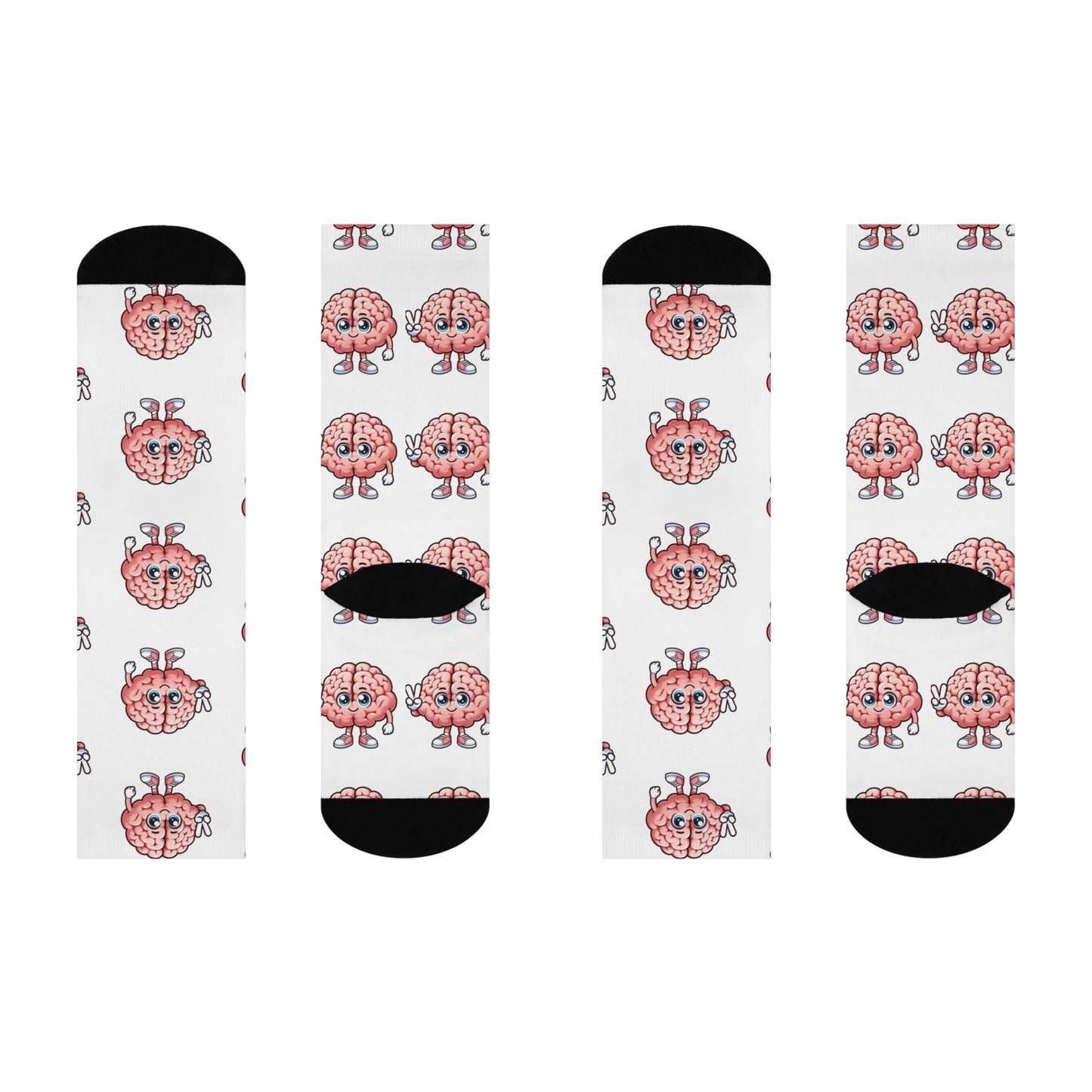 White, Funny Big Brain Socks, Neurologist Gift, Neuroscience Socks, Doctor Socks, Medical Student Gift, Brain Lover Crew Socks