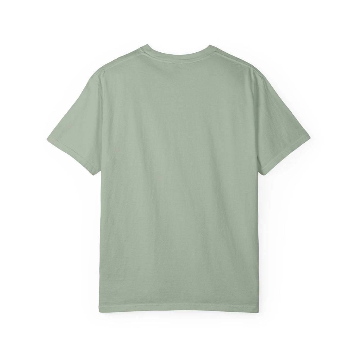 Sage Comfort Colors Christian T-shirt featuring original Daily Cup of JOE Jesus Over Everything coffee cup artwork inspired by Colossians 1:18.