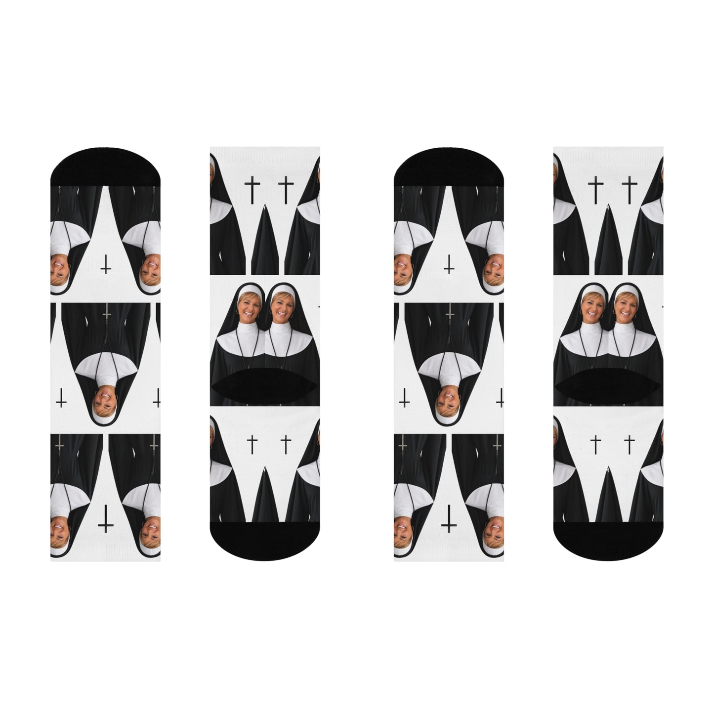 Custom Nun Photo Socks | Personalized Funny Memorial Gift | Convent Promise Socks | Custom Face Socks for Men & Women