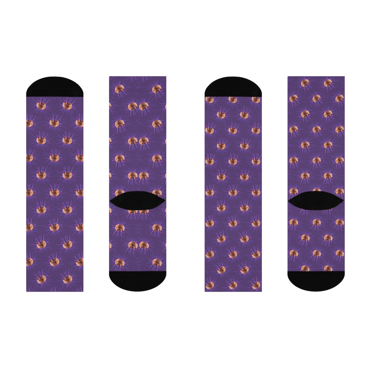 Colorful brain-pattern crew socks for neurologists and neuroscience lovers
