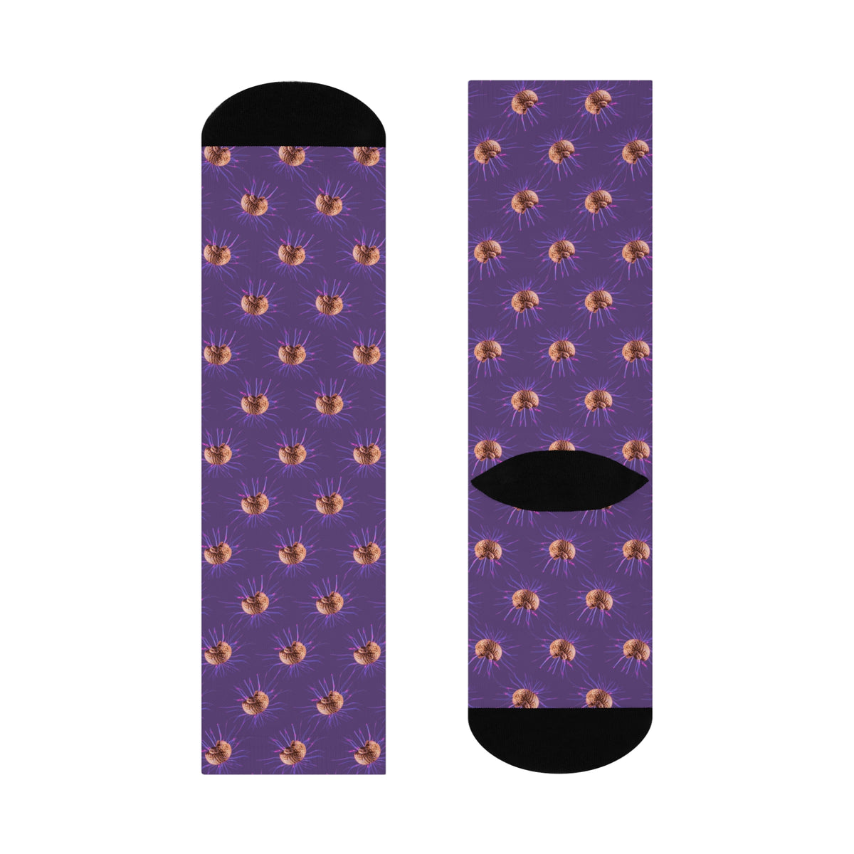 Colorful brain-pattern crew socks for neurologists and neuroscience lovers