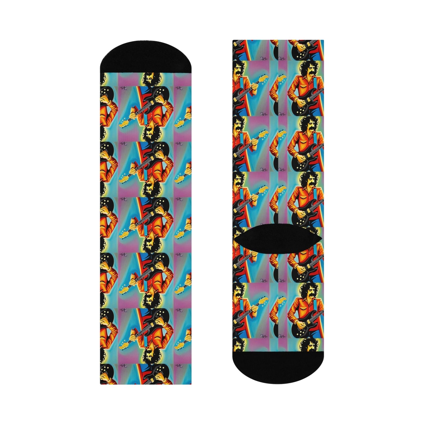     Frank Zappa colorful crew socks with all-over music-inspired artwork