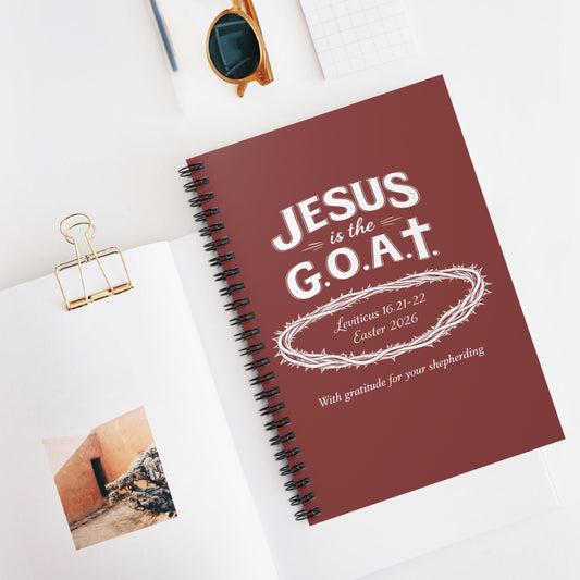 Jesus Is the GOAT Christian Journal | Pastor Gift | Leviticus 16 Easter Notebook | Faith Based Gift | Custom Religious Journal