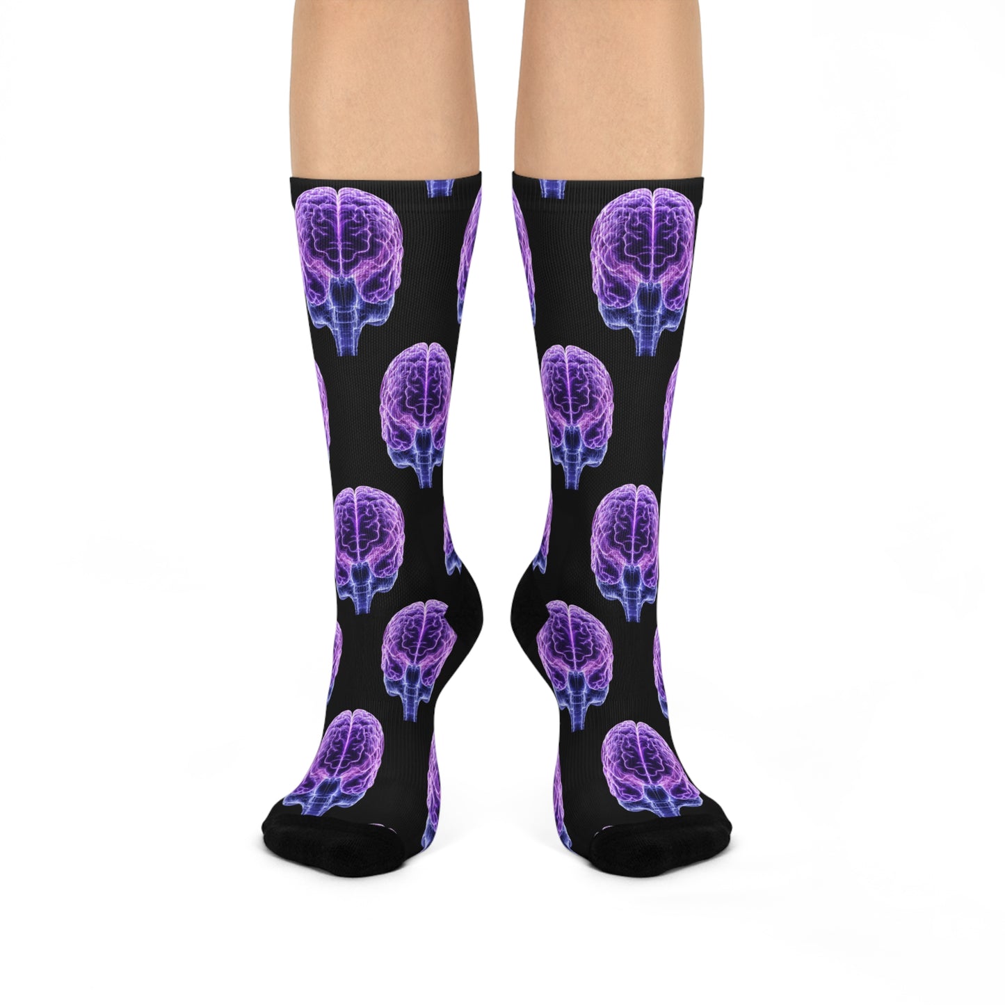 Purple Brain X-Ray Crew Socks | Neurologist & Radiology Gift