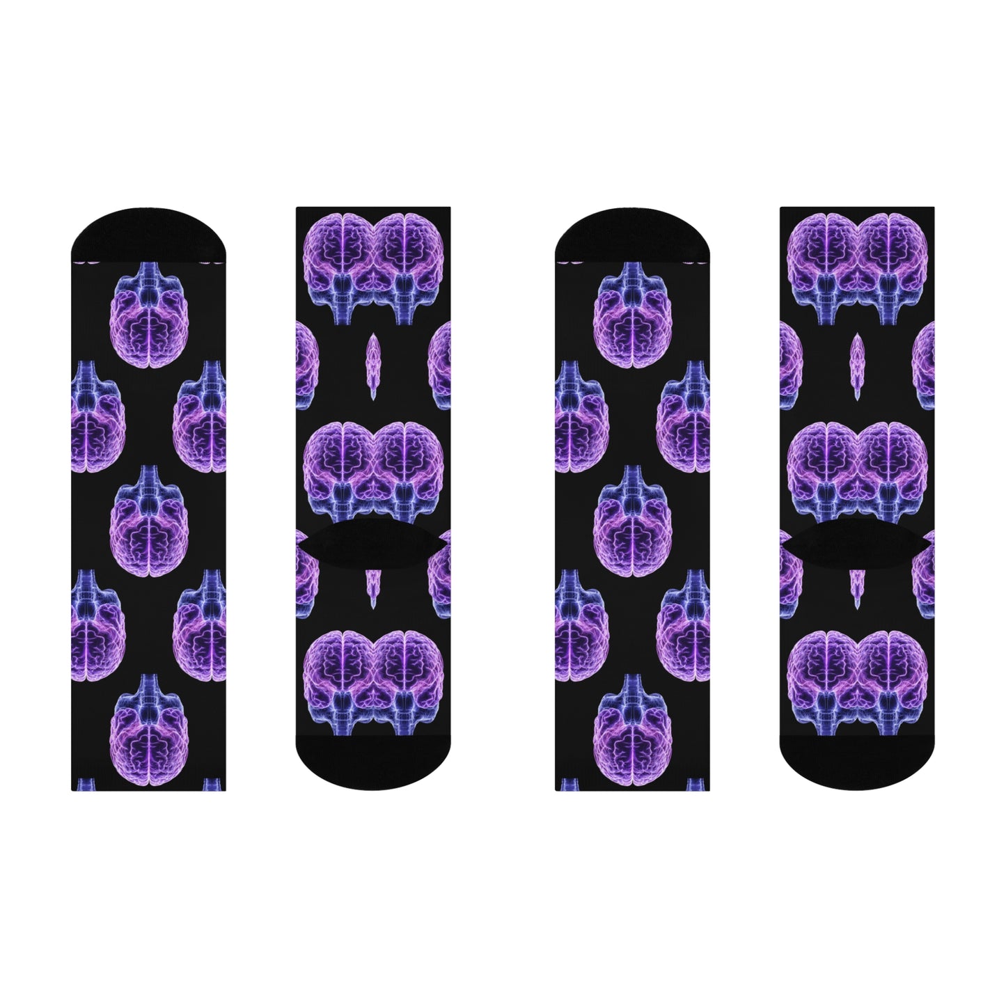 Purple Brain X-Ray Crew Socks | Neurologist & Radiology Gift