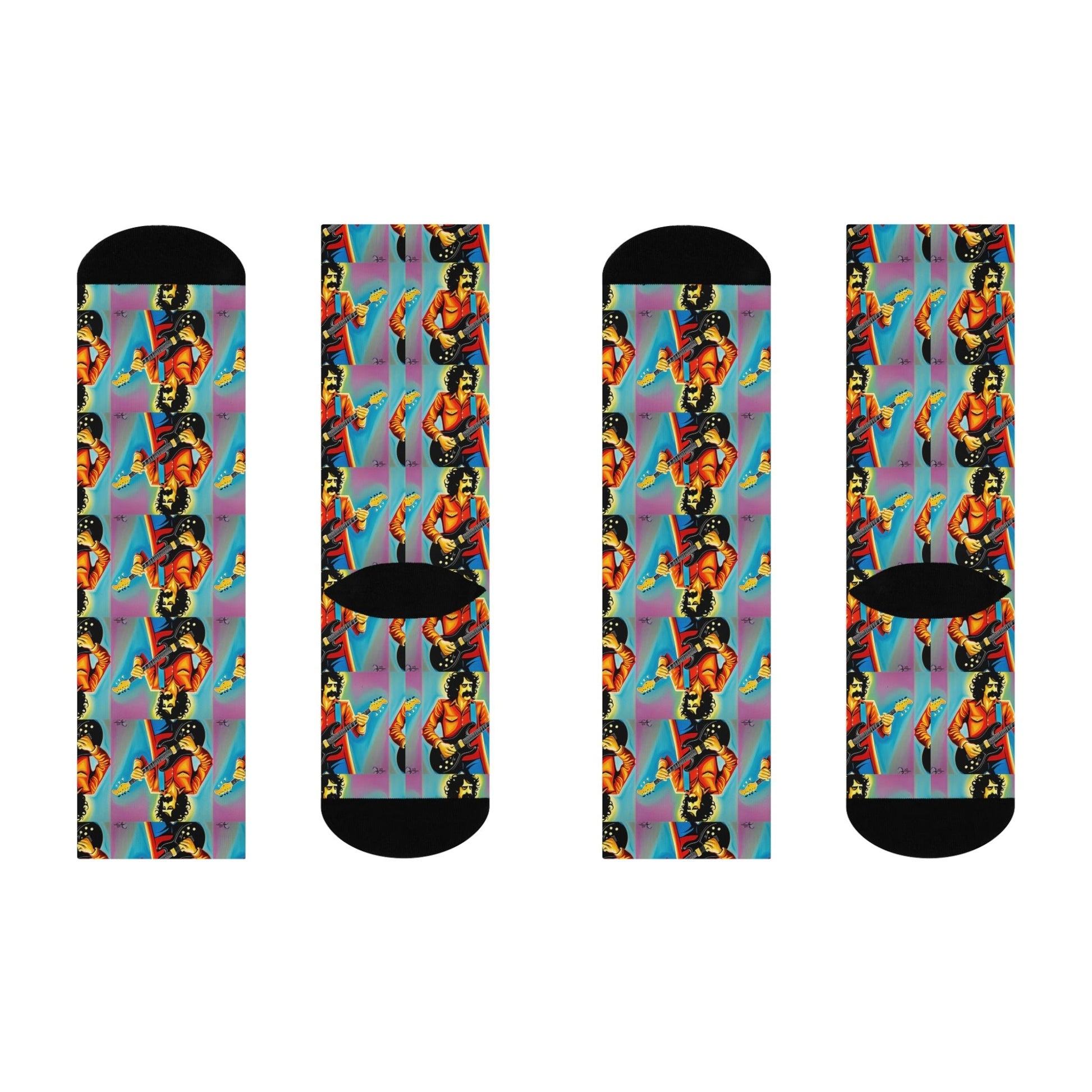     Frank Zappa colorful crew socks with all-over music-inspired artwork