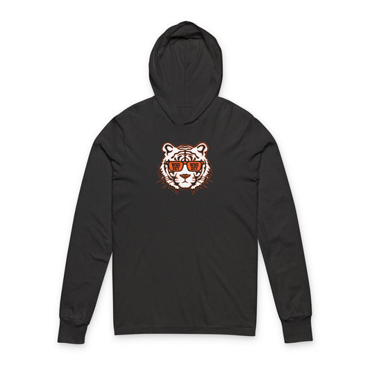 Cincinnati Bengals Inspired Orange & Black Hooded Long Sleeve Tee