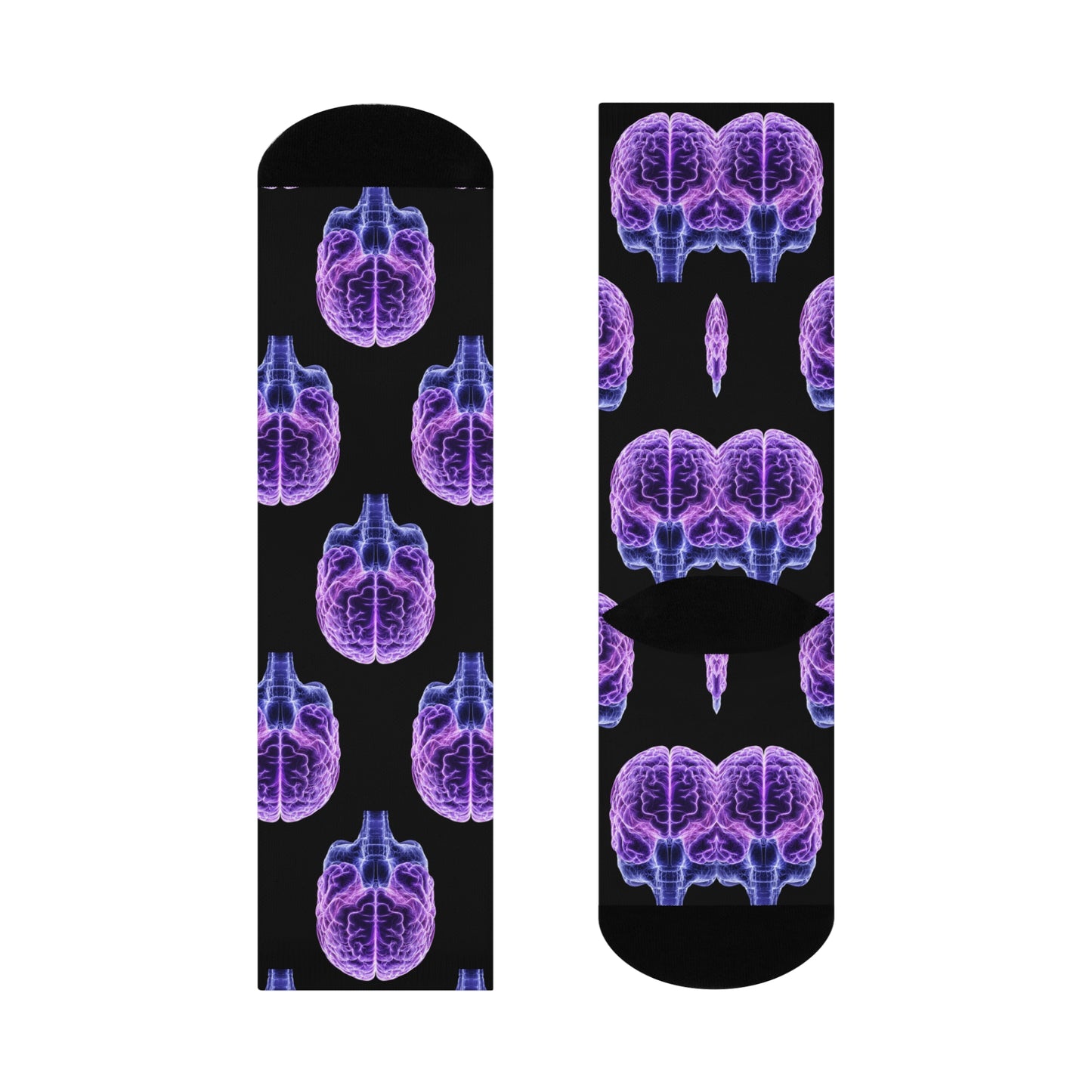 Purple Brain X-Ray Crew Socks | Neurologist & Radiology Gift