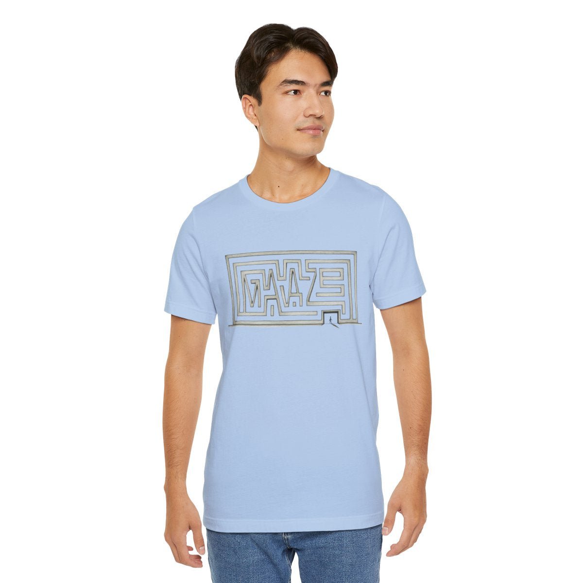 Hand-drawn maze concert shirt for festivals and live-music events