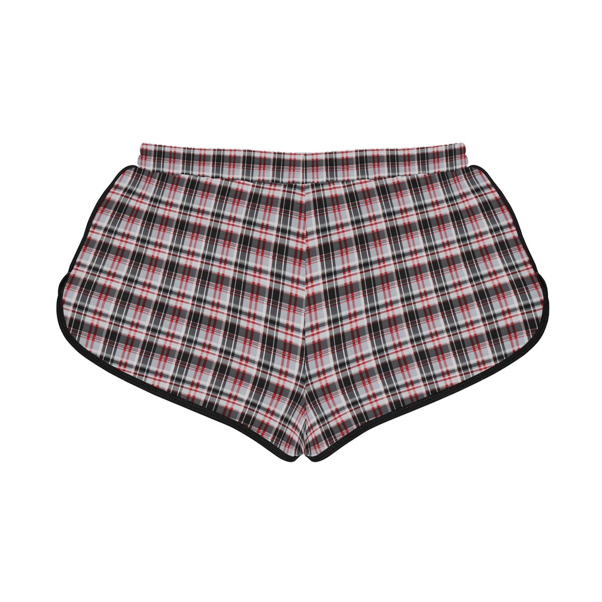 Plaid shorts with a white background